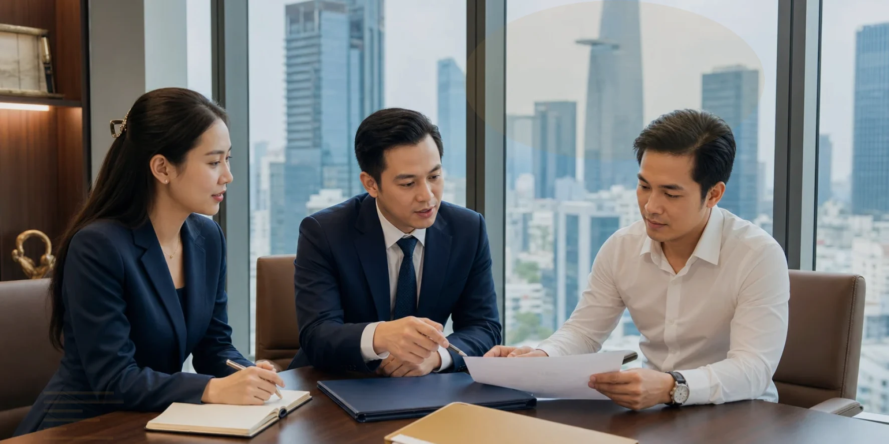 Advisers test the client brief against contracts, registers and supporting papers for business permit services Ho Chi Minh City