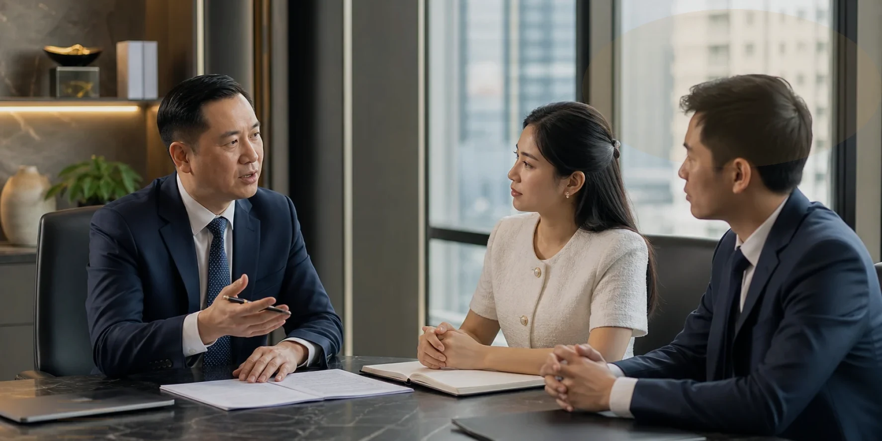 Counsel and client identify the controlling documents and factual timeline for commercial transaction legal counsel
