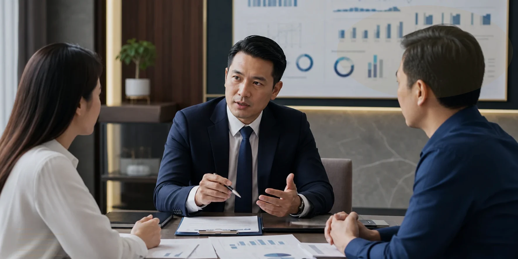 Counsel explain legal exposure and practical choices during a client meeting for debt restructuring legal advice Vietnam