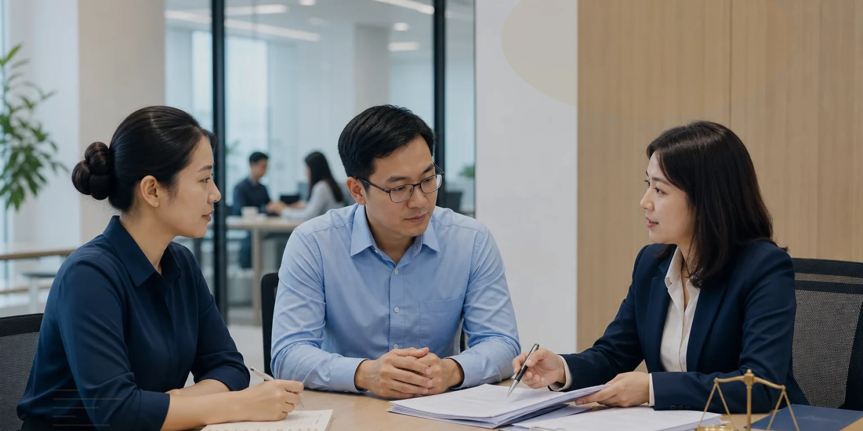 Advisers test the client brief against contracts, registers and supporting papers for work permit legal services Vietnam